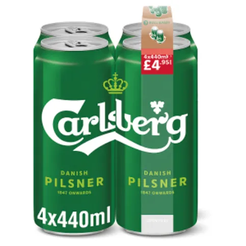 Carlsberg Danish Pilsner Lager Beer 4 x 440ml